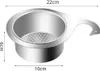 A stainless steel kitchen sink strainer with dimensions indicated. Náhled obrázku produktu