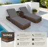 2 chaises longues en rotin avec structure en aluminium et Voir les images du produit 2