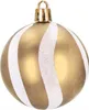 A single gold Christmas ornament with white stripes against a white background. Anteprima dell’immagine prodotto