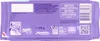 The back of a Milka chocolate bar wrapper with nutritional information, logos, and a QR code. Produktbild-Vorschau