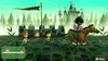 A scene from the video game Miitopia, featuring Mii characters in a fantasy setting with a castle in the background. Produktbild-Vorschau