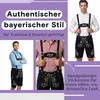 Kurze Trachten Lederhose mit Hosenträger Trachtenhose Produktbild-Vorschau 2