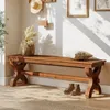 Schuhbank aus Massivholz, 140 cm lange Landhaus-Sitzbänke, Produktbild-Vorschau 11