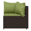 Garten-Ecksofas mit Kissen 2 Stk. Braun Poly Rattan Produktbild-Vorschau 5