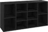 A black shoe cabinet with multiple compartments, shown from a front-facing angle against a white background. Náhled obrázku produktu