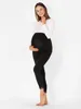 Be Mammy Damen 7/8 Umstandsleggings BE20-262 (Schwarz, M) Produktbild-Vorschau 4