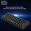 A black mechanical keyboard with RGB lighting against a dark blue background with digital network graphics. Produktbild-Vorschau