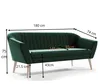 3 Sitzer Sofa mit Beinen skandinavisches Sofa grün HOCKER Produktbild-Vorschau 4