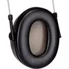 A close-up view of a black earmuff with a gray interior, isolated on a white background. Voir les images du produit
