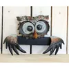 Gartenfigur Eule aus handbemaltem Metall, 28x19 cm, zum Produktbild-Vorschau 3