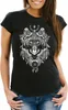 Damen T-Shirt Wolf Traumfänger Atzekenmuster Boho Atzec Produktbild-Vorschau 1