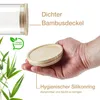 BigDean 4er Set Vorratsgläser mit Deckel aus Bambus - 1,1L Produktbild-Vorschau 5