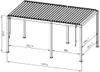 A technical drawing of a pergola with dimensions. Produktbild-Vorschau