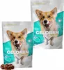 Two bags of dog treats with a corgi on the front, and a pile of treats in the foreground of the left bag. Produktbild-Vorschau