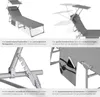 Collage of images showing different features of a sun lounger. Náhled obrázku produktu