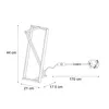 A technical drawing of a table lamp with dimensions indicated. Náhľad obrázku produktu