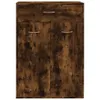 A front view of a wooden shoe cabinet with a drawer and two doors. Produktbild-Vorschau