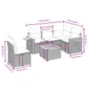 6-tlg. Garten-Sofagarnitur mit Kissen Schwarz Poly Rattan Produktbild-Vorschau 3