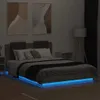 vidaXL Bettgestell mit Kopfteil und LED-Leuchten Grau Produktbild-Vorschau 4