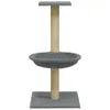 A cat tree with a scratching post and a basket. Produktbild-Vorschau