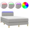 The Living Store Boxspringbett mit Matratze & LED Hellgrau Produktbild-Vorschau 3