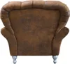 Design Sessel 1 Sitzer Braun Textil Luxus Club Lougne Sofa Produktbild-Vorschau 4