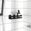 vidaXL Sprchová vanička Matná čierna 23x6,5x6 cm Brúsená Náhľad obrázku produktu 2