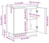 vidaXL Credenza a LED bianca 71 x 34,5 x 75 cm in materiale Anteprima dell’immagine prodotto 8