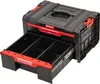 A black and red modular tool storage unit with one drawer pulled out, revealing internal dividers. Anteprima dell’immagine prodotto