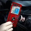A person is holding a red phone case with a magnetic car mount attached to a car vent. Produktbild-Vorschau