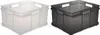 Two storage boxes, one transparent and one gray, are shown side-by-side against a white background. Náhled obrázku produktu