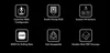 A grid of six icons with accompanying text, each highlighting a feature of a product. Produktbild-Vorschau