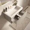 LOMAZOO Badezimmermöbel Greige 80cm - Weißes Waschbecken - Produktbild-Vorschau 6