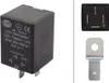A product shot of a black electronic relay unit and its components against a white background. Produktbild-Vorschau