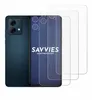 A smartphone and several screen protectors are displayed against a white background. Produktbild-Vorschau