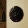 Presa di corrente USB retrò in porcellana da incasso a 2 Anteprima dell’immagine prodotto 5