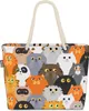 VOID Cartoon Katzen Strandtasche Shopper 58x38x16cm 23L XXL Produktbild-Vorschau 1