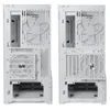 The back view of two white computer tower cases, showing internal components and ventilation. Voir les images du produit
