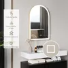 HOMCOM Miroir salle de bain 90 x 60 cm, miroir mural arqué, Voir les images du produit 8