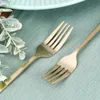 Dessertgabeln für Kuchen und Snacks, Stahl, Gold, 4 Stück, Produktbild-Vorschau 3