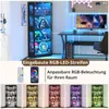 VOWNER Eckvitrine mit Glastüren, 165 cm, 3-Farben-LED, 4 Produktbild-Vorschau 6