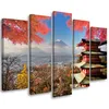 5-teiliges leinwandbild japan landschaft berg 100x70 cm Produktbild-Vorschau 1