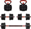 MOVIT 6in1 Hantelset 30 kg rot XXL Profi Hantel Set 2er Produktbild-Vorschau 1