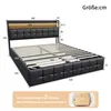 Letto imbottito INONEFT, 160 x 200 cm, con USB e prese di Anteprima dell’immagine prodotto 4