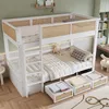 Letto a castello Flieks in rattan 90x200cm con 3 cassetti, Anteprima dell’immagine prodotto 3