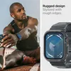 A man stretching on a running track next to a close-up of an Apple Watch with a rugged case. Anteprima dell’immagine prodotto