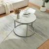 Salontafel 'Aulum', 50 x 70 cm, marmer, wit/zilver Productafbeelding-voorbeeld 4