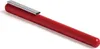 A red pen with a silver clip is shown against a white background. Produktbild-Vorschau