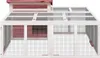 vidaXL Kaninchenstall Mokka 144x123x67,5 cm Massivholz Produktbild-Vorschau 3