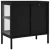vidaXL Sideboard Noir 70x35x70 cm Acier et verre Voir les images du produit 5
